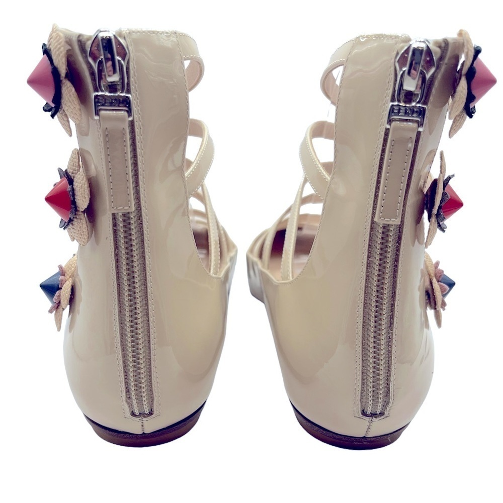 FENDI Flowerpower Patent Leather Ballet Flats Size 39EU 9US - Picture 9 of 16